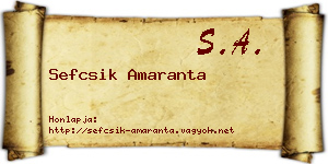 Sefcsik Amaranta névjegykártya